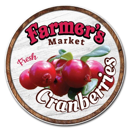 Signmission Farmers Market Cranberries Circle Corrugated Plastic Sign, C-12-CIR-Cranberries C-12-CIR-Cranberries